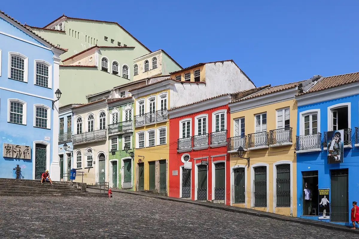 Colourful houses at Largo do Pelourinho, Salvador